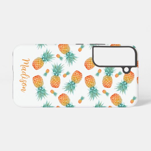 Moderne tropische Ananas Samsung Galaxy Hülle (Rückseite (Horizontal))