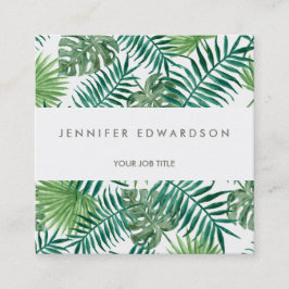 Moderne tropische Aquarellbäume beruflich Quadratische Visitenkarte