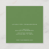 Moderne tropische Aquarellbäume beruflich Quadratische Visitenkarte (Rückseite)