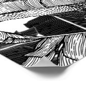 Moderne tropische Bananenprogramme in Schwarz und Poster (Ecke)