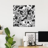 Moderne tropische Bananenprogramme in Schwarz und Poster (Heimbüro)