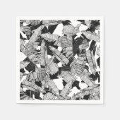 Moderne tropische Bananenprogramme in Schwarz und  Serviette (Vorderseite)