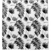 Moderne tropische Blätter aus Schwarz und Weiß Duschvorhang (Vorderseite)