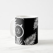 Moderne tropische Blätter des 20. Jahrhunderts in  Kaffeetasse (Vorderseite Links)