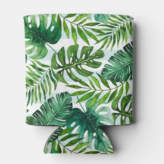 Moderne tropische Blätter Dosenkühler (Rückseite)