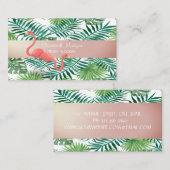 Moderne, tropische Blätter, Flamingos Visitenkarte (Vorne/Hinten)