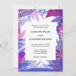Moderne tropische Blätter für Hochzeiten Einladung
