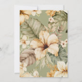 Moderne tropische Blätter Goldhochzeit Einladung (Rückseite)