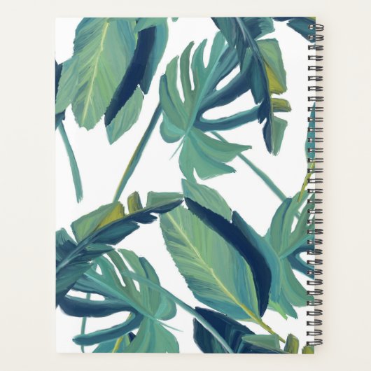 Moderne tropische Blätter Hochzeitsplaner Planer (Rückseite)