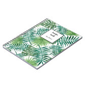 Moderne tropische Blätter in Aquarellen personalis Notizblock (Linke Seite)