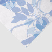 Moderne tropische Blätter in Blau und Weiß Seidenpapier (Ausschnitt)