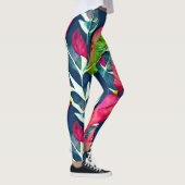 Moderne tropische Blätter Leggings (Rechts)