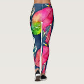 Moderne tropische Blätter Leggings (Rückseite)