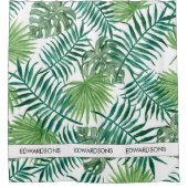 Moderne tropische Blätter mit Wasserfarbe Duschvorhang (Vorderseite)