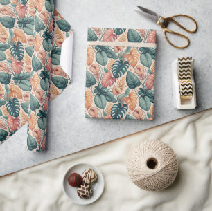 Moderne tropische Blätter Musterverpackungspapier Geschenkpapier