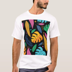 Moderne tropische Blätter: nahtloser Hintergrund. T-Shirt
