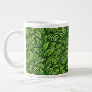Moderne tropische Blätter nahtloses Muster Jumbo-Tasse