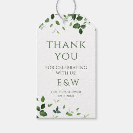 Moderne tropische Blätter Paare Dusche Geschenkanhänger