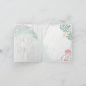 Moderne tropische Blätter Pink Flamingo Vielen Dan Dankeskarte (Innenseite)