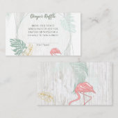 Moderne tropische Blätter Rosa Flamingo Diaper Raf Begleitkarte (Vorne/Hinten)