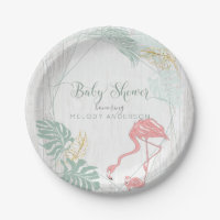 Moderne tropische Blätter Rosa Flamingo Kinderdusc