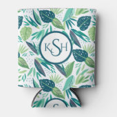 Moderne tropische Blattmuster Dosenkühler (Vorderseite)