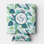 Moderne tropische Blattmuster Dosenkühler (Rückseite)