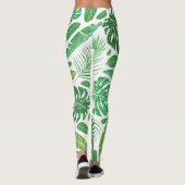 Moderne tropische Blattmuster Leggings (Rückseite)