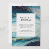 Moderne Tropische Bliss Gold Ink Ocean Wave Weddin Einladung (Vorderseite)