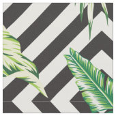 Moderne tropische Blume mit geometrischem Muster Stoff (Nahaufnahme)