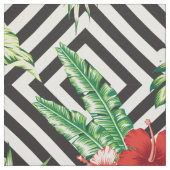 Moderne tropische Blume mit geometrischem Muster Stoff (Muster)