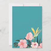 Moderne tropische Blume Sommerhochzeit Einladung (Rückseite)