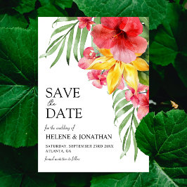 Moderne tropische Blumen Elegante Hochzeit in Urla Save The Date