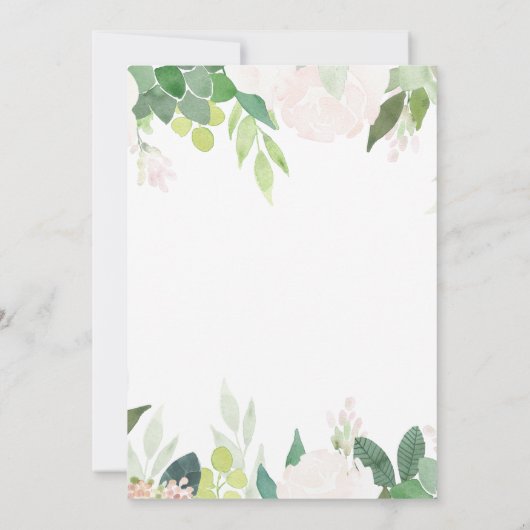 Moderne tropische Blumen-Erneuerung Einladung (Rückseite)