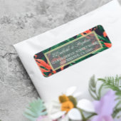 Moderne tropische Blumen-Gold-Rahmen Hawaiian Wedd