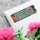 Moderne tropische Blumen-Gold-Rahmen Hawaiian Wedd