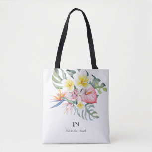 Moderne tropische Blumen Monstera Tasche