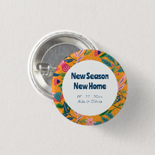 Moderne tropische Blumengestaltung Button