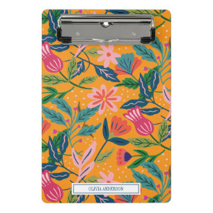 Moderne tropische Blumenmuster Mini Klemmbrett