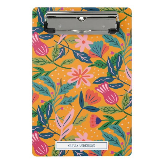 Moderne tropische Blumenmuster Mini Klemmbrett (Vorderseite)