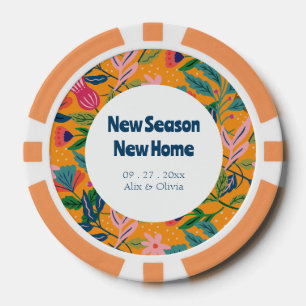 Moderne tropische Blumenmuster Pokerchips