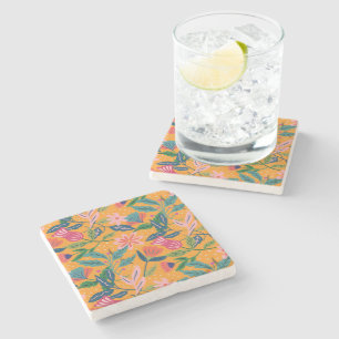 Moderne tropische Blumenmuster Steinuntersetzer