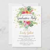 Moderne Tropische Blütenblättergruppe Einladung (Vorderseite)