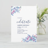 Moderne tropische Blütensommerliche Geburtstagspar Einladung (Stehend Vorderseite)