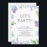 Moderne tropische Blütensommerliche Geburtstagspar Einladung<br><div class="desc">Feiern Sie Ihren besonderen Tag mit dieser tropischen Party Einladung mit schlichten und stilvollen Typografie- und Tropenmustern. Diese Designvorlage ist vollständig anpassbar.</div>