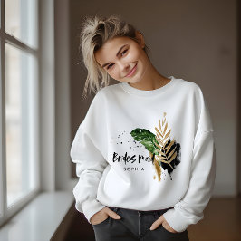 Moderne tropische botanische abstrakte Bridesmaid Sweatshirt