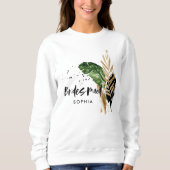 Moderne tropische botanische abstrakte Bridesmaid Sweatshirt (Vorderseite)