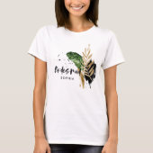 Moderne tropische botanische abstrakte Bridesmaid T-Shirt (Vorderseite)