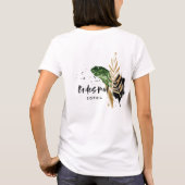 Moderne tropische botanische abstrakte Bridesmaid T-Shirt (Rückseite)
