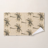 Moderne tropische botanische Palmen auf Beige Badhandtuch Set (Handtuch)